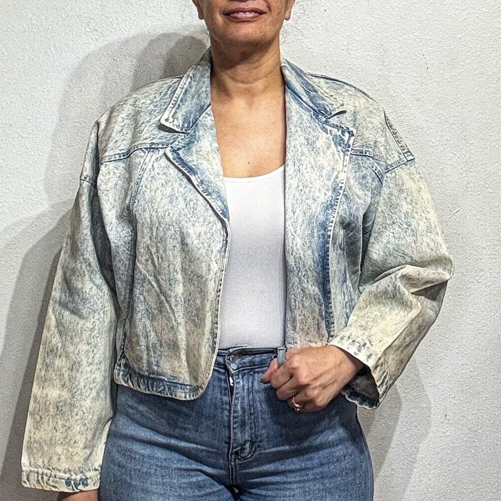 Paris Blues Acid Wash Denim Vintage Jacket Sz M